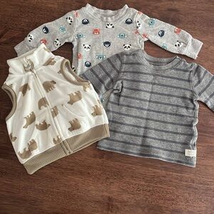 Carters 3 piece vest and shirt bundle